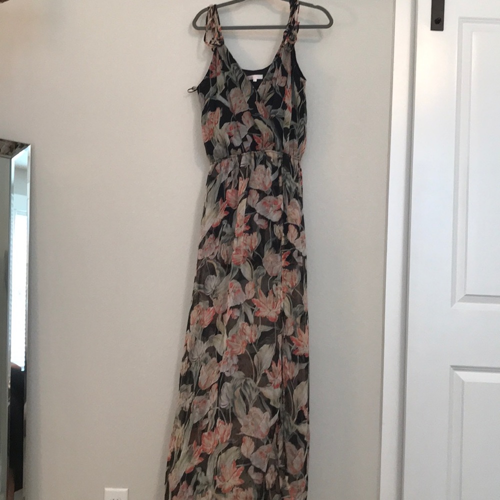 Romper w/ long sheer skirt